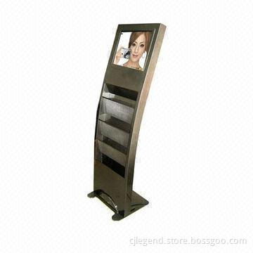 19-inch Advertising Digital Signage Kiosk with Bookshelf for Retail Shops and Shopping Malls